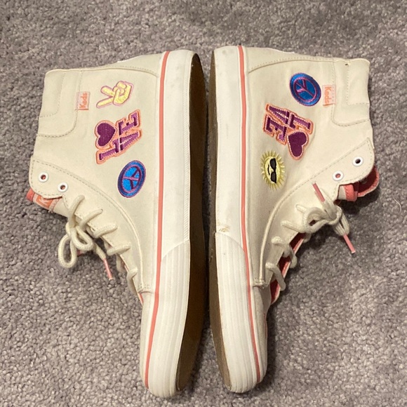 Keds Double Up Ivory Patch High Tops sz 5.5 - Picture 1 of 5